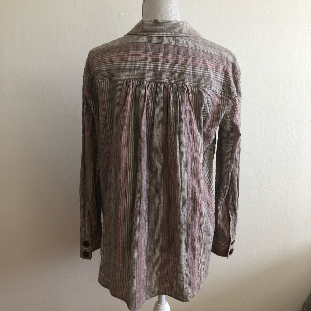 Free People Long Sleeve Multi Stripe Shirt - Picture 3 of 8